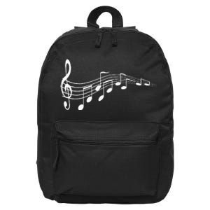 Musical Notes Music Dad Text In Treble Clef 16 in Basic Backpack