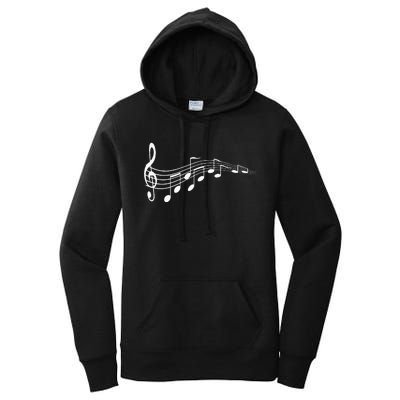 Musical Notes Music Dad Text In Treble Clef Women's Pullover Hoodie