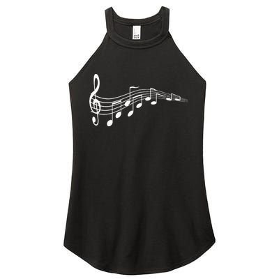 Musical Notes Music Dad Text In Treble Clef Women's Perfect Tri Rocker Tank
