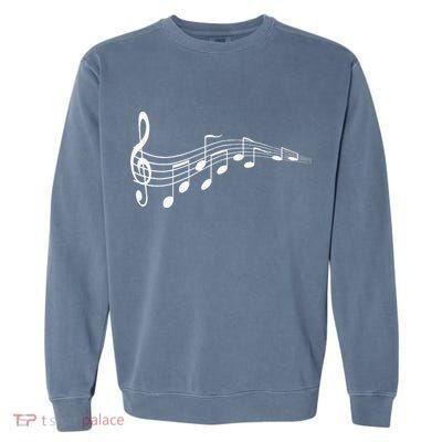 Musical Notes Music Dad Text In Treble Clef Garment-Dyed Sweatshirt