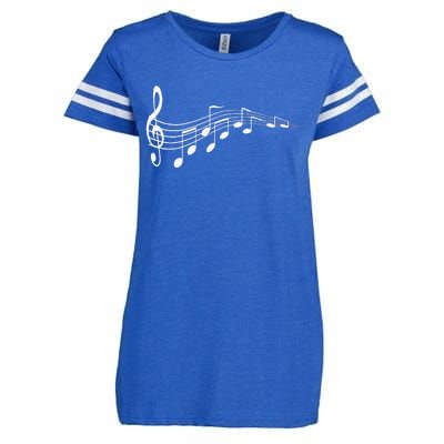 Musical Notes Music Dad Text In Treble Clef Enza Ladies Jersey Football T-Shirt