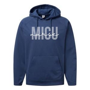 Micu Nurse Medical Intensive Care Unit Nurse Rn Nurse Gift Performance Fleece Hoodie