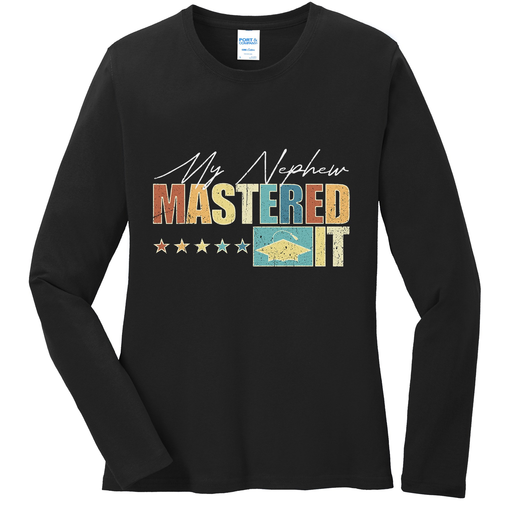 My Nephew Mastered It Class Of 2024 Vintage Masters Ladies Long Sleeve Shirt