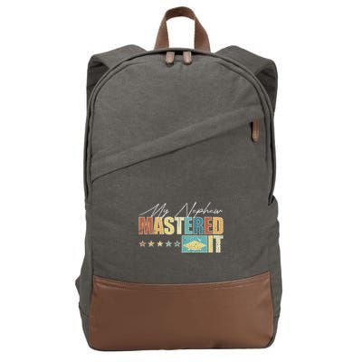 My Nephew Mastered It Class Of 2024 Vintage Masters Cotton Canvas Backpack