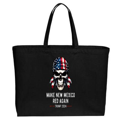 Make New Mexico Red Again Skull Republican Trump 2024 Cotton Canvas Jumbo Tote