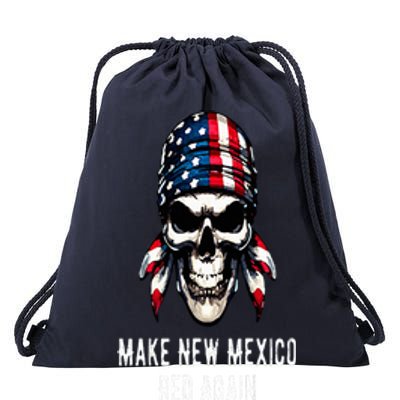 Make New Mexico Red Again Skull Republican Trump 2024 Drawstring Bag