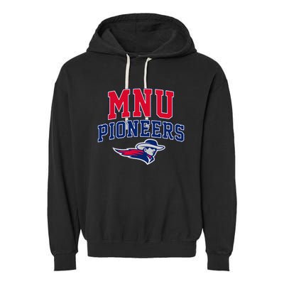 Midamerica Nazarene Mnu Pioneers Arch Vintage Garment-Dyed Fleece Hoodie