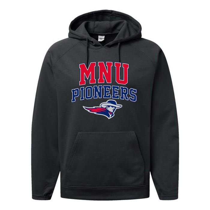 Midamerica Nazarene Mnu Pioneers Arch Vintage Performance Fleece Hoodie