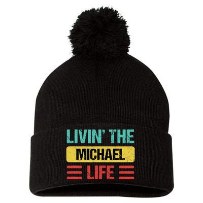 Michael Name Pom Pom 12in Knit Beanie