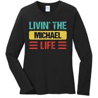 Michael Name Ladies Long Sleeve Shirt