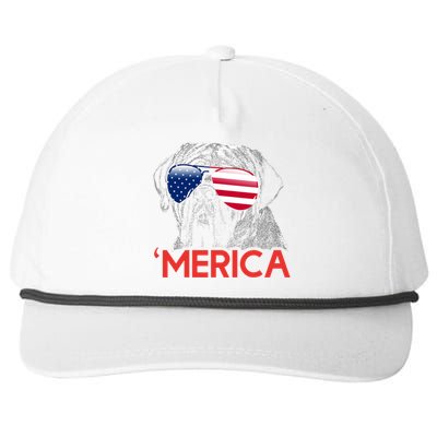 Merica Neapolitan Mastiff American Flag 4th Of July Snapback Five-Panel Rope Hat