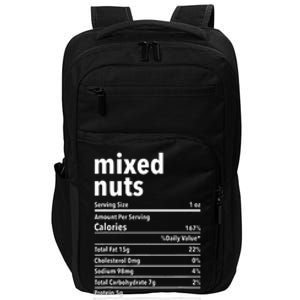 Mixed Nuts Nutrition Facts Funny Thanksgiving Christmas Food Impact Tech Backpack