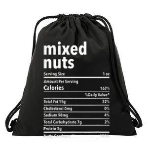 Mixed Nuts Nutrition Facts Funny Thanksgiving Christmas Food Drawstring Bag