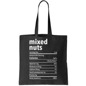 Mixed Nuts Nutrition Facts Funny Thanksgiving Christmas Food Tote Bag