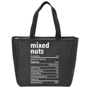 Mixed Nuts Nutrition Facts Funny Thanksgiving Christmas Food Zip Tote Bag