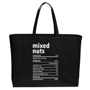 Mixed Nuts Nutrition Facts Funny Thanksgiving Christmas Food Cotton Canvas Jumbo Tote