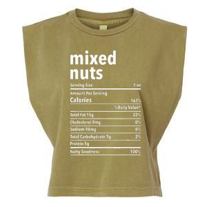 Mixed Nuts Nutrition Facts Funny Thanksgiving Christmas Food Garment-Dyed Women's Muscle Tee