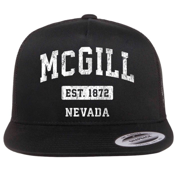 Mcgill Nevada Nv Vintage Sports Established Flat Bill Trucker Hat