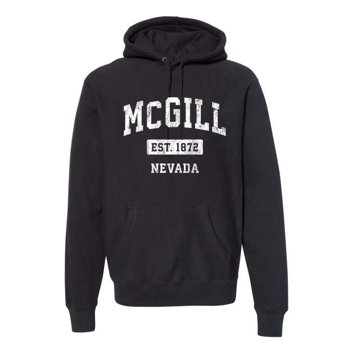 Mcgill Nevada Nv Vintage Sports Established Premium Hoodie