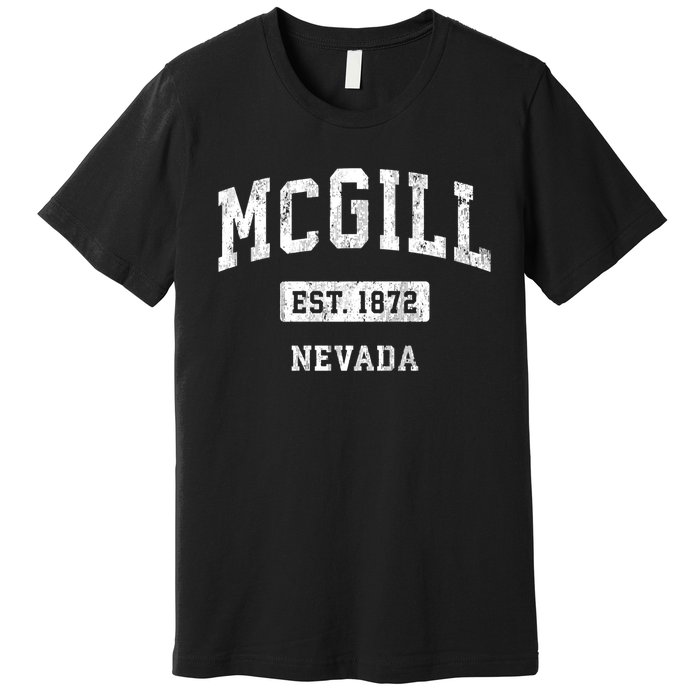 Mcgill Nevada Nv Vintage Sports Established Premium T-Shirt