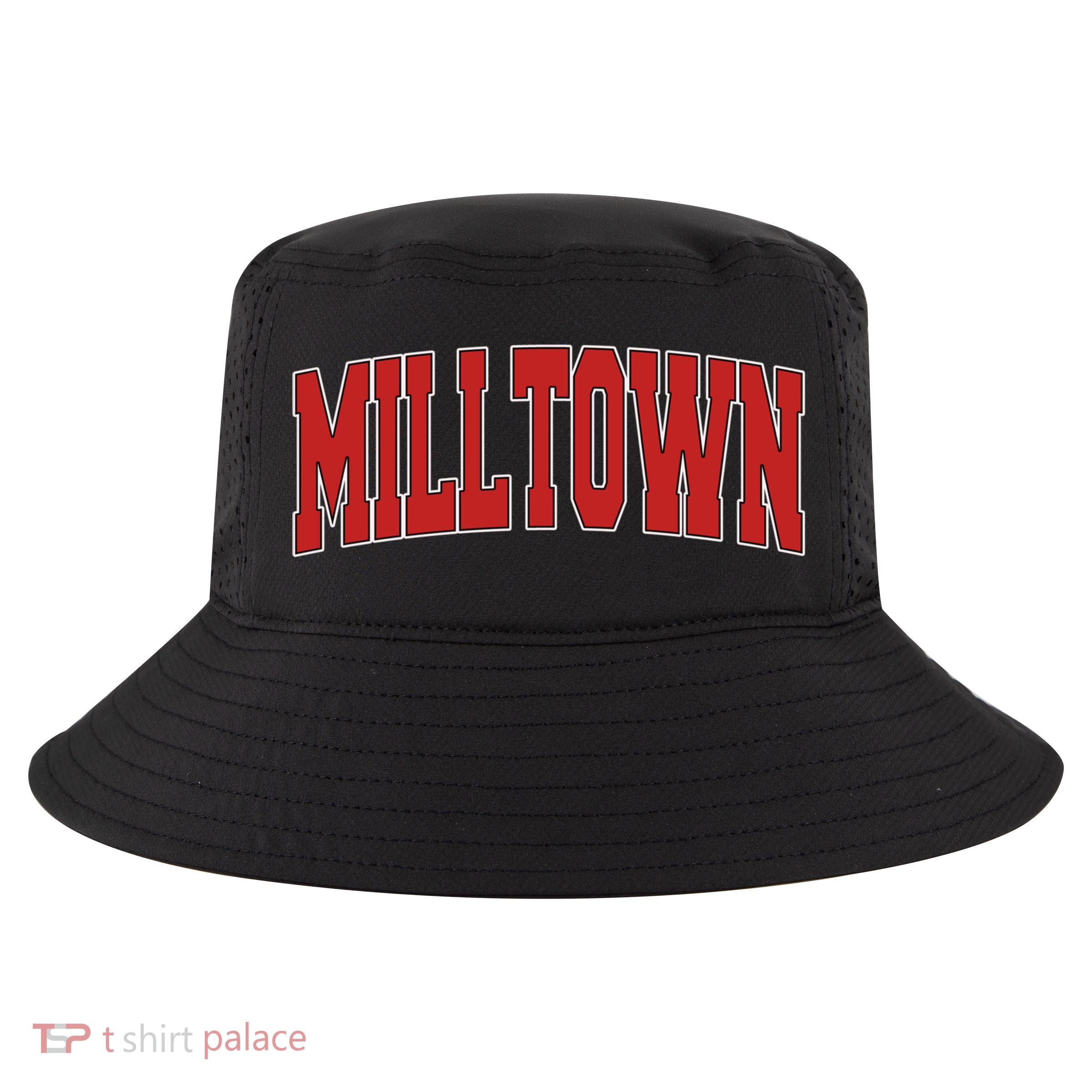 Milltown Nj New Jersey Varsity Style Usa Vintage Sports Gift Cool Comfort Performance Bucket Hat