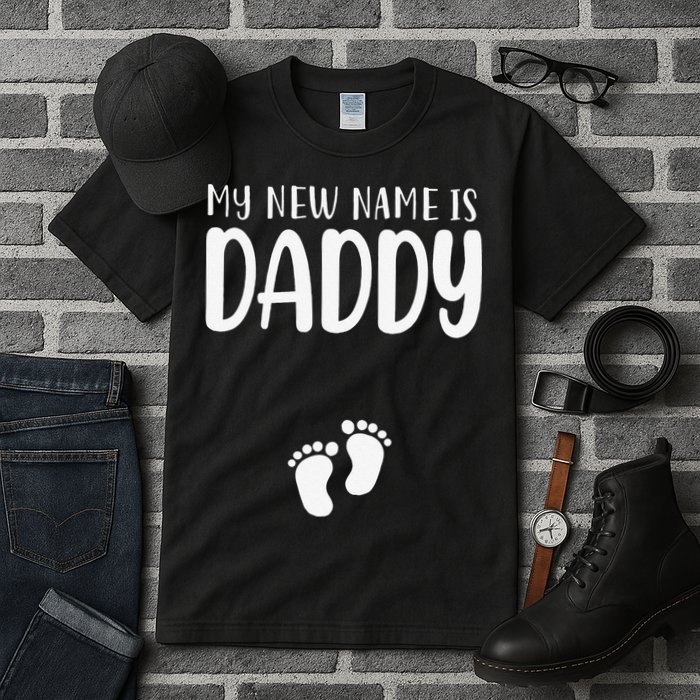 My New Name Is Daddy Happy Father Day Pregnancy Announcement Tall T-Shirt