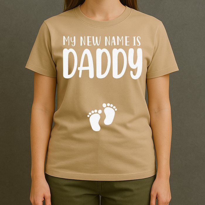 My New Name Is Daddy Happy Father Day Pregnancy Announcement T-Shirt
