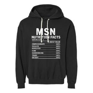 Msn Nurse Nutrition Facts Funny Thanksgiving Christmas Garment-Dyed Fleece Hoodie