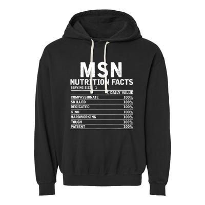 Msn Nurse Nutrition Facts Funny Thanksgiving Christmas Garment-Dyed Fleece Hoodie