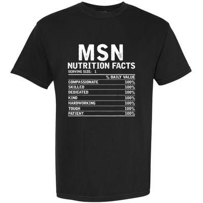 Msn Nurse Nutrition Facts Funny Thanksgiving Christmas Garment-Dyed Heavyweight T-Shirt