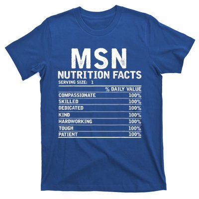 Msn Nurse Nutrition Facts Funny Thanksgiving Christmas T-Shirt