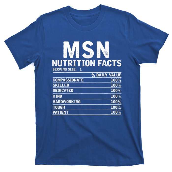 Msn Nurse Nutrition Facts Funny Thanksgiving Christmas T-Shirt