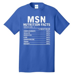 Msn Nurse Nutrition Facts Funny Thanksgiving Christmas Tall T-Shirt