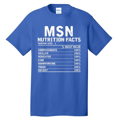 Msn Nurse Nutrition Facts Funny Thanksgiving Christmas Tall T-Shirt