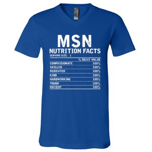 Msn Nurse Nutrition Facts Funny Thanksgiving Christmas V-Neck T-Shirt