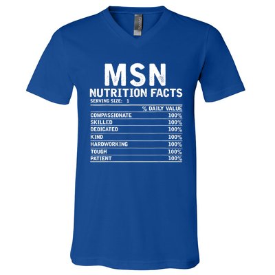 Msn Nurse Nutrition Facts Funny Thanksgiving Christmas V-Neck T-Shirt