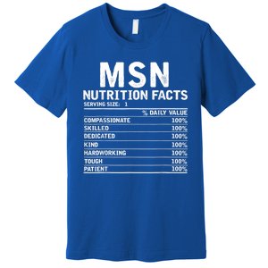 Msn Nurse Nutrition Facts Funny Thanksgiving Christmas Premium T-Shirt