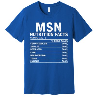 Msn Nurse Nutrition Facts Funny Thanksgiving Christmas Premium T-Shirt