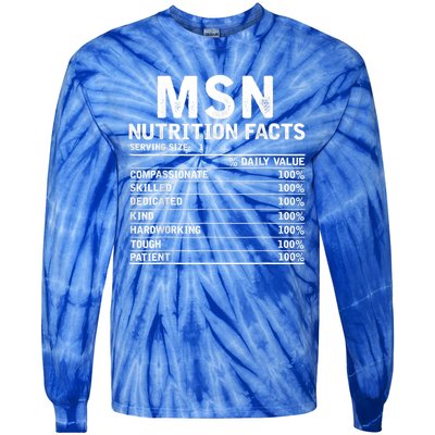 Msn Nurse Nutrition Facts Funny Thanksgiving Christmas Tie-Dye Long Sleeve Shirt