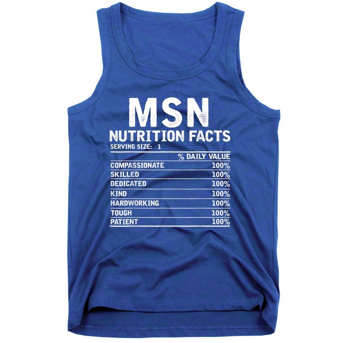 Msn Nurse Nutrition Facts Funny Thanksgiving Christmas Tank Top