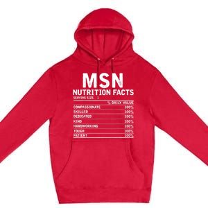 Msn Nurse Nutrition Facts Funny Thanksgiving Christmas Premium Pullover Hoodie