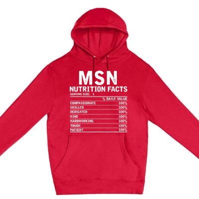 Msn Nurse Nutrition Facts Funny Thanksgiving Christmas Premium Pullover Hoodie