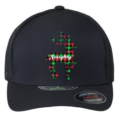 Matching Naughty Nice Gift Naughty List Xmas Reindeer Gift Flexfit Unipanel Trucker Cap