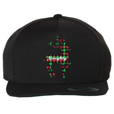 Matching Naughty Nice Gift Naughty List Xmas Reindeer Gift Wool Snapback Cap