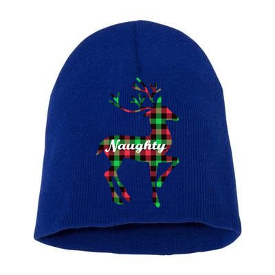 Matching Naughty Nice Gift Naughty List Xmas Reindeer Gift Short Acrylic Beanie