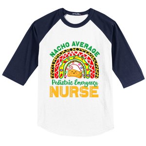 Mexican Nurse Nacho Average Pediatric Emergency Nurse Cool Gift Baseball Sleeve Shirt