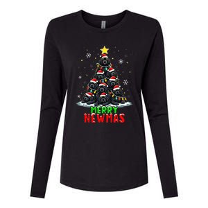 Merry Newmas Newfoundland Christmas Tree Dog Lovers Holiday Womens Cotton Relaxed Long Sleeve T-Shirt