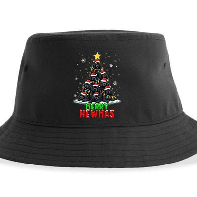 Merry Newmas Newfoundland Christmas Tree Dog Lovers Holiday Sustainable Bucket Hat
