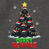 Merry Newmas Newfoundland Christmas Tree Dog Lovers Holiday Vector Backpack