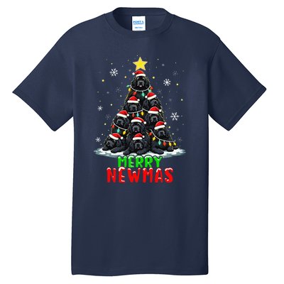 Merry Newmas Newfoundland Christmas Tree Dog Lovers Holiday Tall T-Shirt